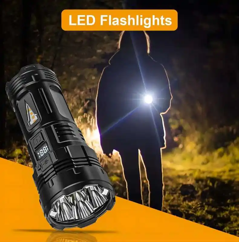 Description Picture 3 of itemPowerful Flashlight With 7 Lamp Beads Super Tactical Light With Cob Side Light Camping Lantern Usb Rechargeable Outdoor Torch