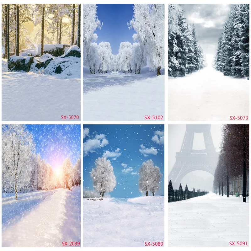 

Vinyl Winter Snow Scene Photography Background Snowflake Forest Photo Backdrops Studio Photography Props 2157 YXFL-75