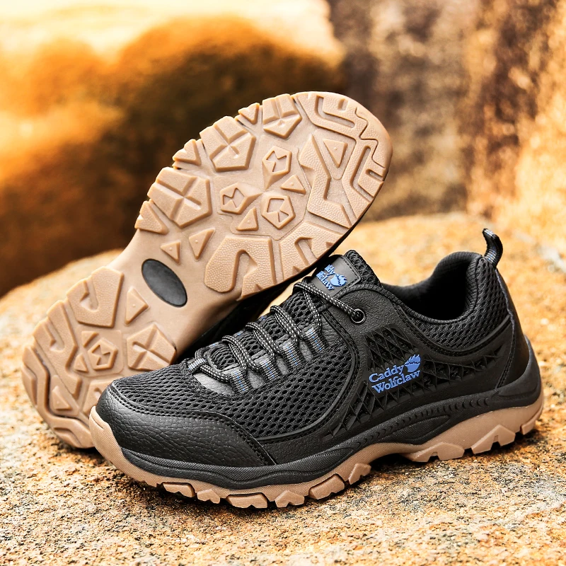 Male Sneakers Military Man Tactical Boots Outdoor Mountain Hiking Trekking Shoes Breathable Mesh Anti Slip Work Safety Shoes