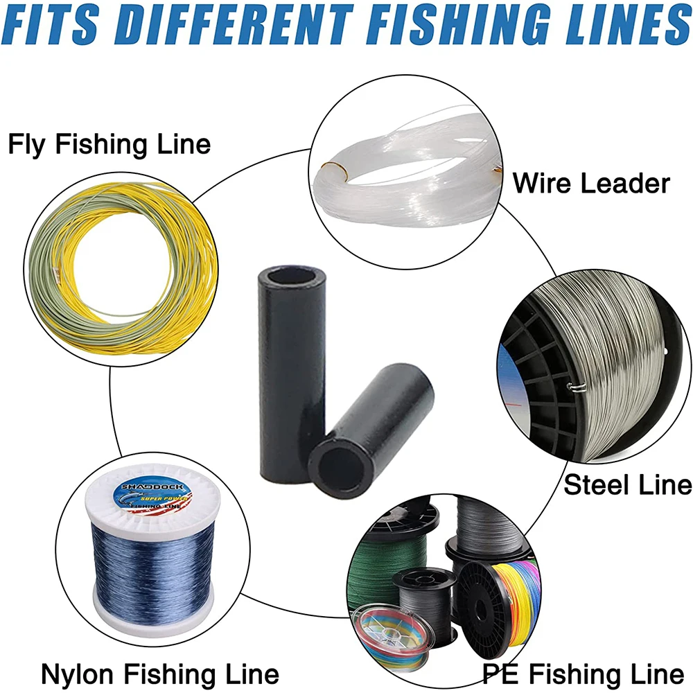 400Pcs Fishing Wire Single Barrel Crimp Sleeves Copper Tube Crimping Loop  Sleeve Fishing Line Connector Leader Rigging Tackle