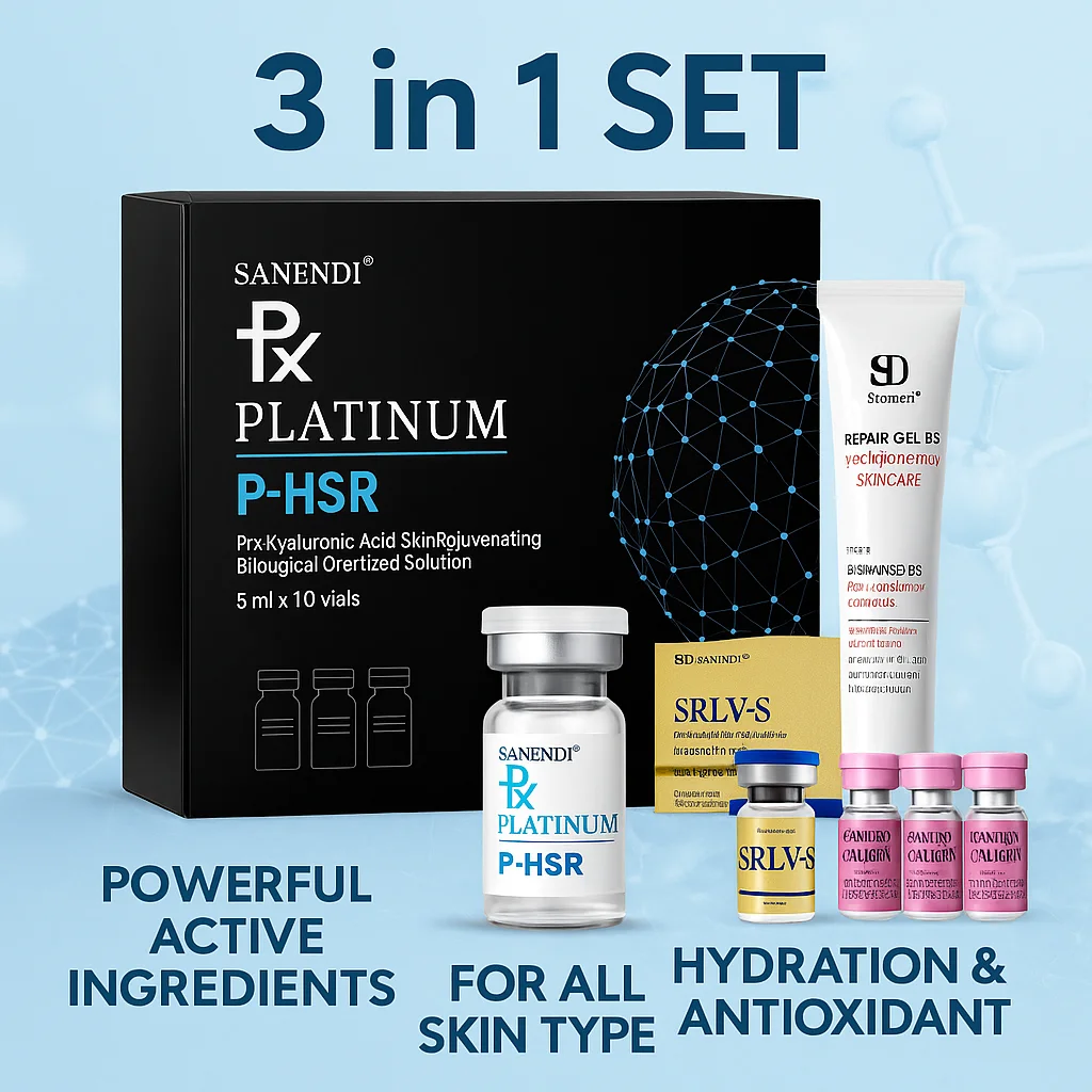 Sanendi Exo Hyaluronic Acid Serum for Facial Microned Collagen B5 Gel Moisturizing Hair Skin Care Repair Essence 4 in 1 Set facial and hair essence set