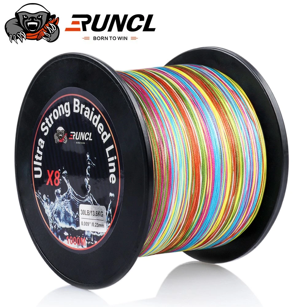RUNCL PowerBraid Fishing Line - 4/8/9 Strands Braided, 15-115LB Test, 300-1000 Yard Spools