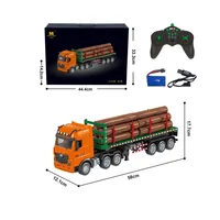 Flatbed Construction Truck Remote Control 9-Channel Lumber Transportation Sound Light Children'S Toys Trucks Gifts 1:18 Metal 1