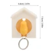 Birdhouse Key Ring - White House with Yellow Bird 5