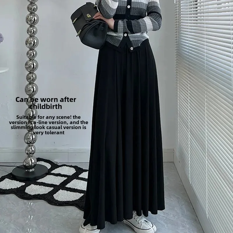 Pregnant Women Thickened Modal Skirt Spring Large Swing Pure Color A- Line Skirt Comfortable Bump Feelings Half-length