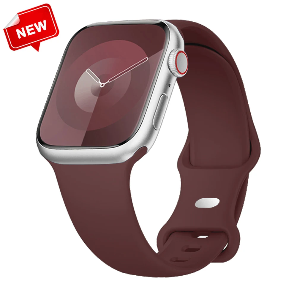 Силіконовий ремінець для ремінців Apple Watch 40 мм 44 мм 46 мм 45 мм 41 мм 49 мм 42 Браслет Correa iWatch серії ultra3 2 7 8 9 se 10 11 ремінець