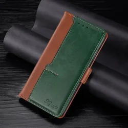 Elegant Leather Wallet Book Case with Magnetic Flip and Card Slots for Honor 70 Lite (Light brown)