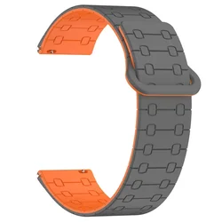 Magnetic Silicone Sport Wristband - 22mm Replacement Band Bracelet - 22mm (Grey Orange)