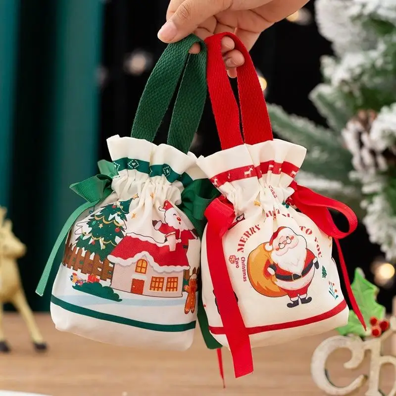 Children's Special Christmas Apple Candy Bag, Carry Handled Peace Fruit Gift Bag