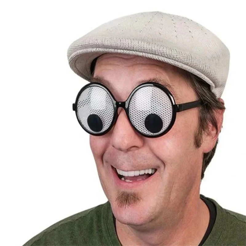 Creative Cute Will Turn The Eyeball Round Frame Glasses Funny Birthday Party Glasses Eyewear Sunglasses Novelty Toys Halloween