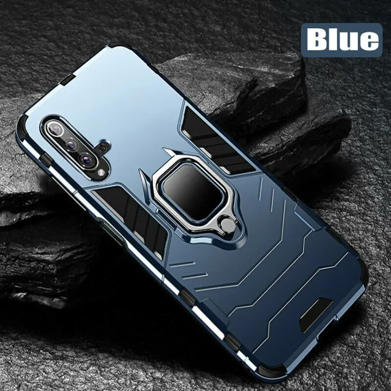 Luxury Armor Ring Case with Car Adsorption Magnetic Holder and Stand Coque Cover