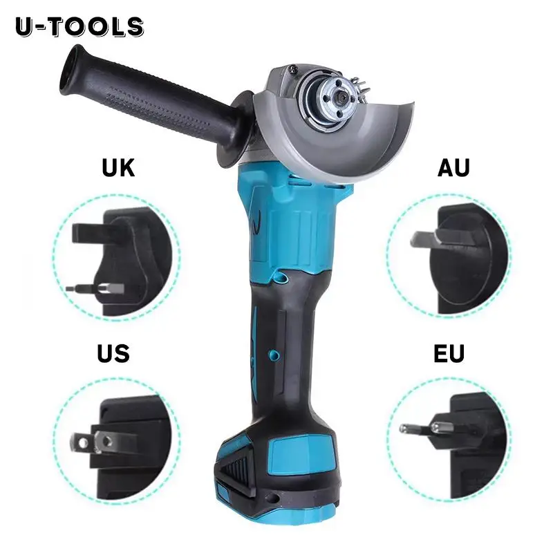 U-TOOLS 50V Brushless Lithium Angle Grinder Cutting Sanding Polishing Electric Hand Grinder Tools Diamond/Metal/Wood Cutting