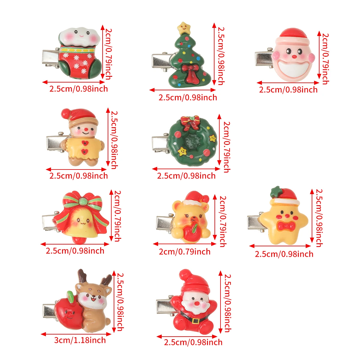 5pcs/set Santa Claus Hair Clips Elk Christmas Decorations Hairpin Girls Cute Christmas Gift Hairpins Hair Accessories