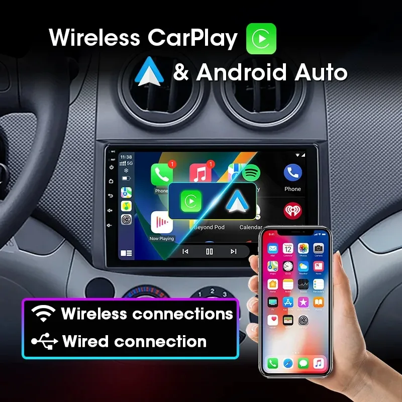 Srnubi Radio de coche para Chevrolet Aveo 2006 2007 2008 2009 2010 2011 2012 2din Android Carplay Multimidia reproductor de vídeo unidad principal 3