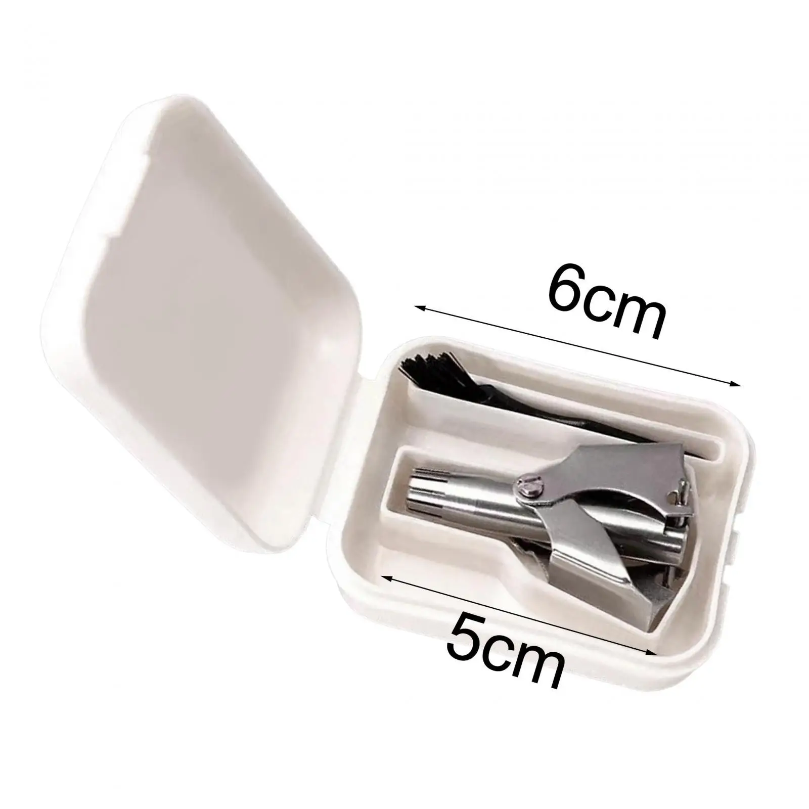 

Portable Manual Nose Hair Trimmer Shaver Compact Stainless Steel with Storage Box Men Nose Hair Remover for Camping Hiking Car