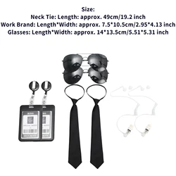 Undercover Secret Agent Costume Accessories Set - One Size (Type A Adults)