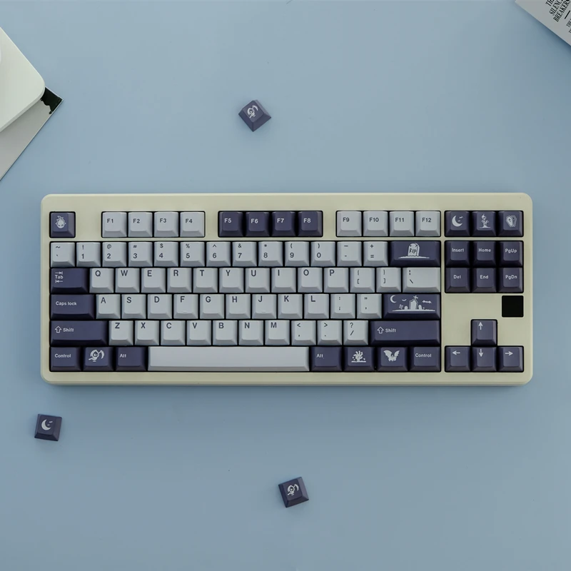Gmk Midnight Keycaps Grupo Perfil de Cereja Pbt Sublimação de Corante 61 64 68 75 87 104 129 Chaves