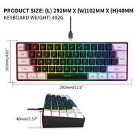 USB Wired Gaming Keyboard 61 Keys Compact Mini Office Keyboard for PC and Desktop Computer Keypad Compound Function - Image 6