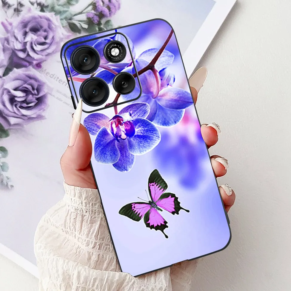Cute Cartoon Cat & Butterfly Luxury Phone Case – Stylish Protection