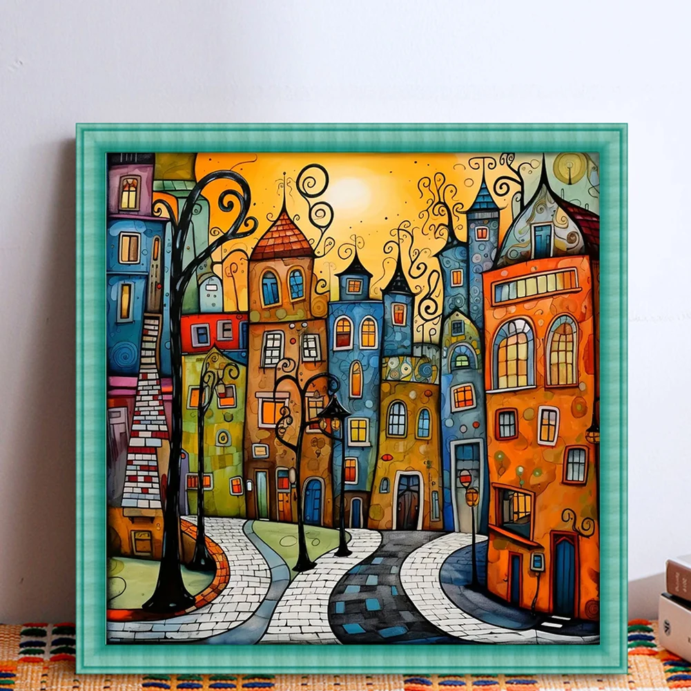 House Printed Cross Stitch Kit 40x40cm DIY 18CT Embroidery Craft Set Home Decor