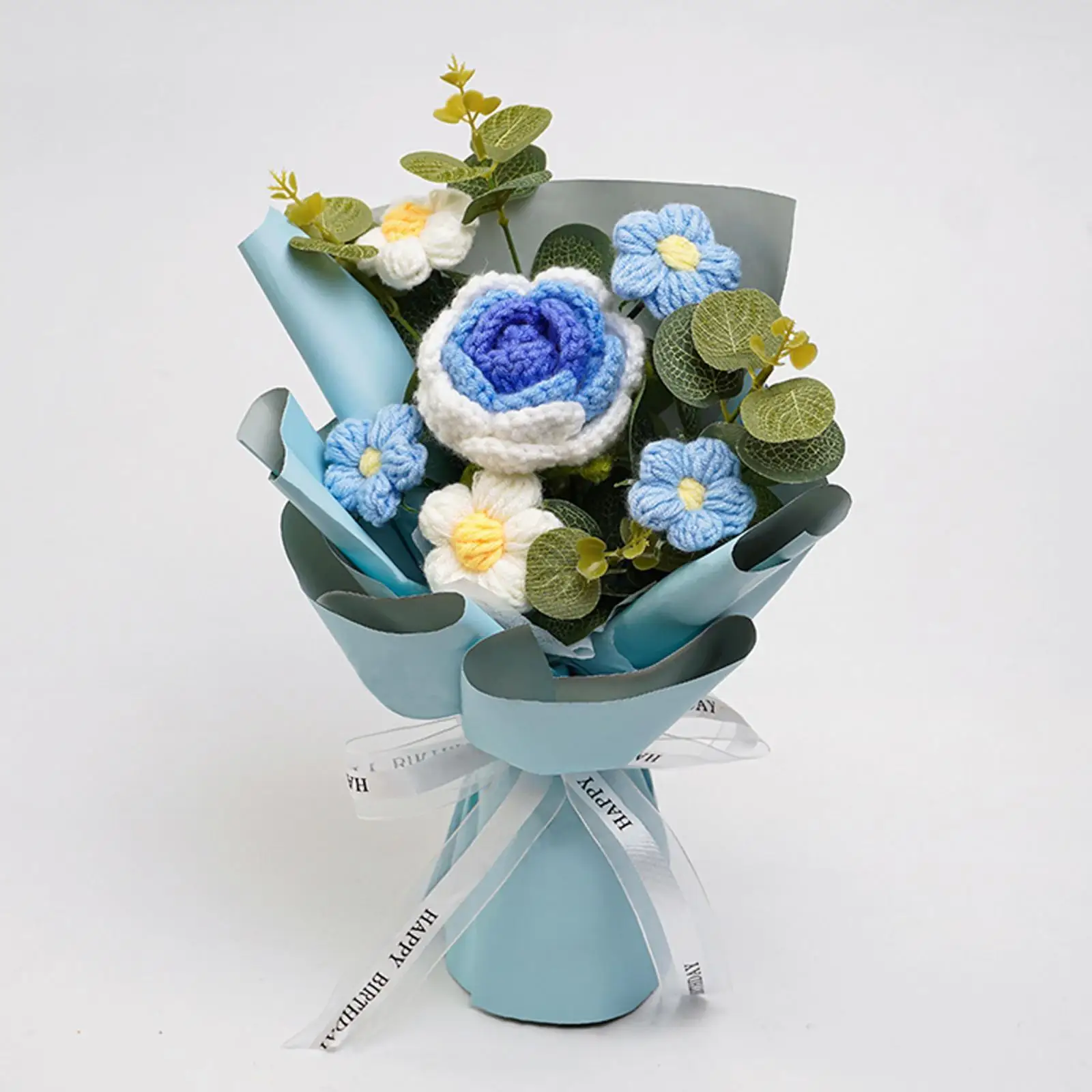 Fiore lavorato a maglia fino decorazione della casa Bouquet di fiori all'uncinetto per il giorno dell'insegnante anniversario di compleanno giorno del ringraziamento donne  15