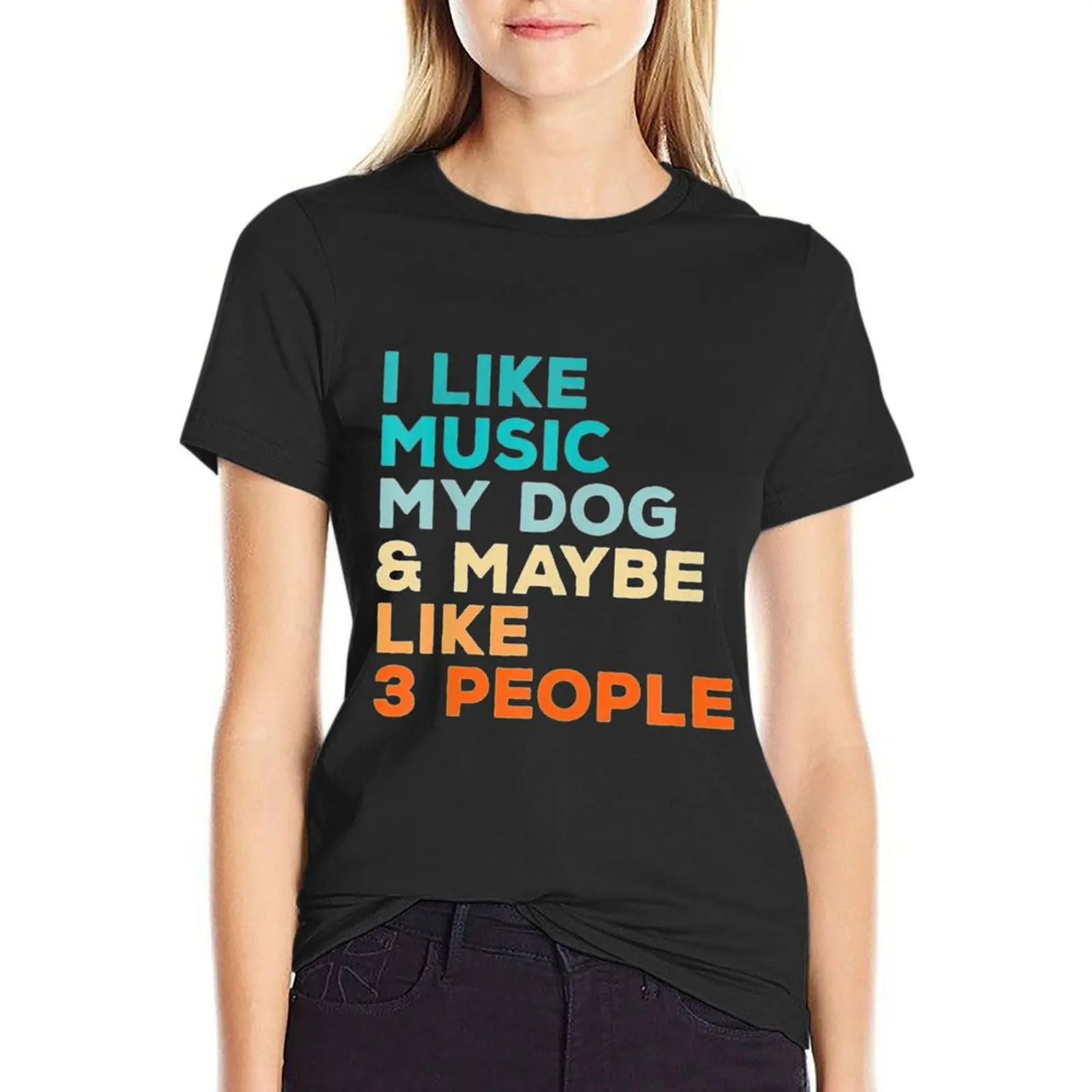 

I Like Music My Dog T-shirt vintage clothes oversized Women clothing
