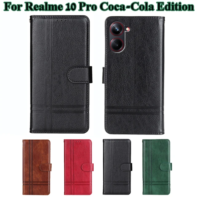 On Etui-Funda de cuero para teléfono móvil Realme 10 Pro, carcasa de  edición Coca-Cola, con soporte para libro, para Realme 10 10Pro 10 4G 5G -  AliExpress