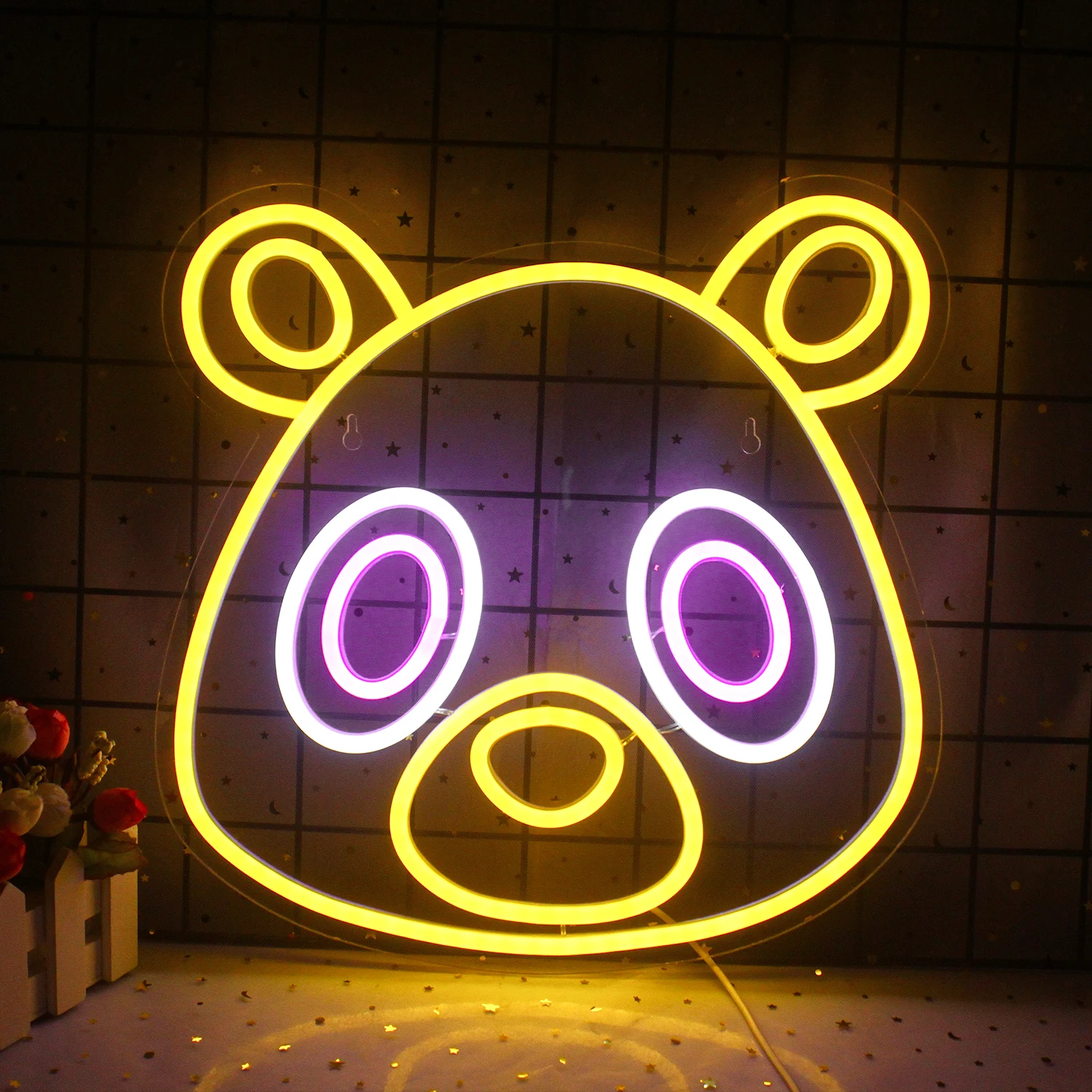 Bear Anime Neon Sign Custom Led Light Suitable Child Birthday Party Room Home Wall Decoration Cut Gift Lamp Acrylic USB Power toy traffic toys for kids sound light mini cones sign models plastic signs signal plaything child