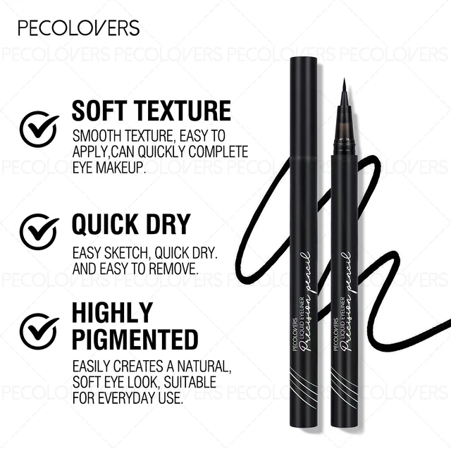 5PCS Smooth Liquid Eyeliner, Tip-resistant, Waterproof, Quick-drying, Soft, Perfect for Precision and Dramatic Eye Appearance 2