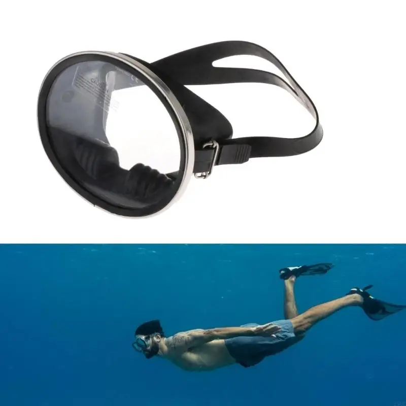 Widely View Freediving Mask Tempered Glass Lens Swimming Snorkeling Mask Ovals Clear Panoramic Goggle Enduring