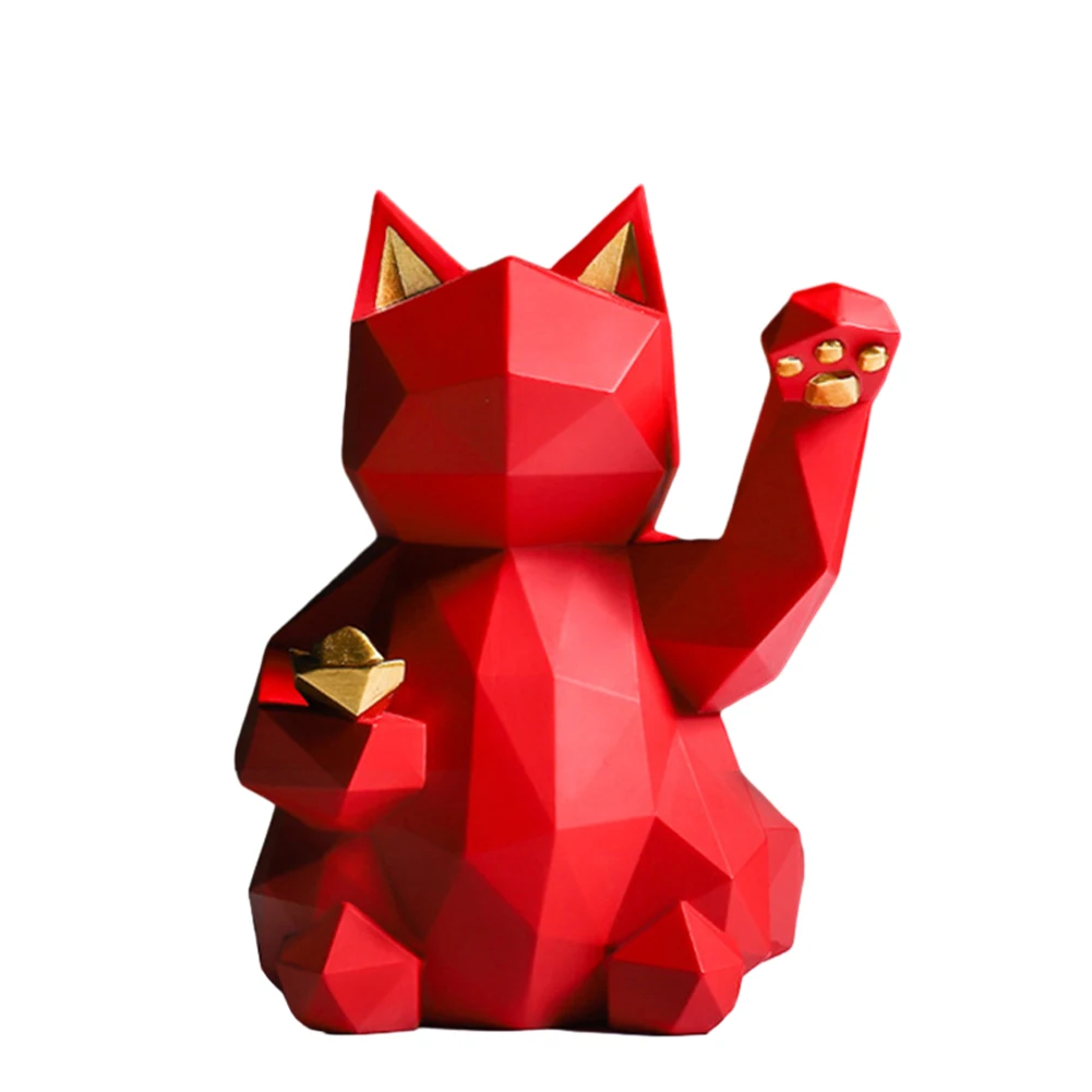 

Lucky Cat Resin Ornament Lucky Cat Ornament Bright Colors Exquisitely Lightweight Long-lasting Resin Versatile