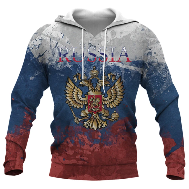 Ensemble Sweat Capuche Jogging Homme Survêtement Russie Aigle