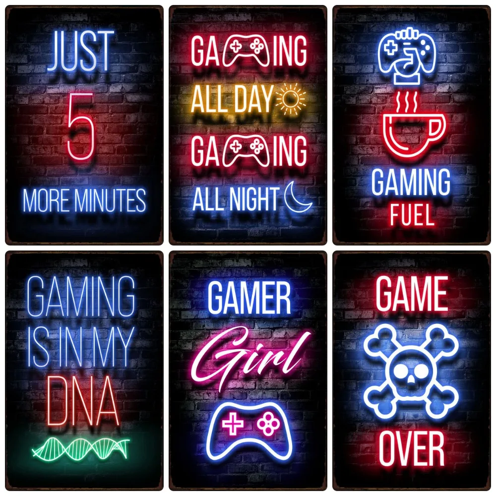 Glow in The Dark Gamer Wall Stickers: Signs, Stars, Dimond's, Controller  Video Game Wall Decals Gaming Room Decor,Gift for Kids Boys Girls Men Teen