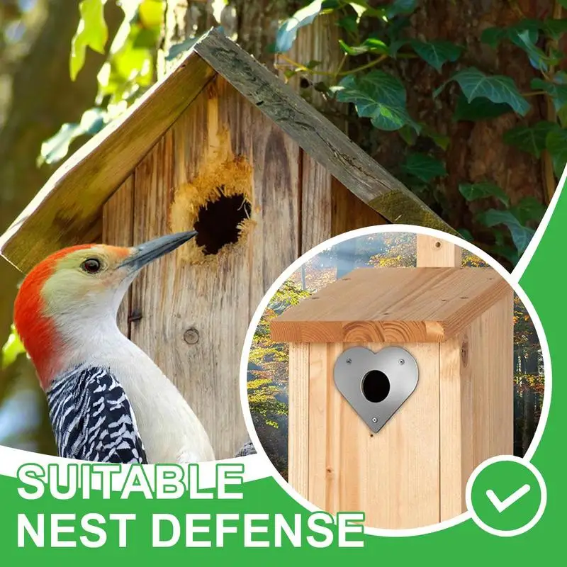 thumbnail image 2 of Bird House Metal Hole Guard, Metal Predator Protection For Birds | Predator Guard Hole Protector,Woodpecker Protection Panel For Home Decoration 2 of 9