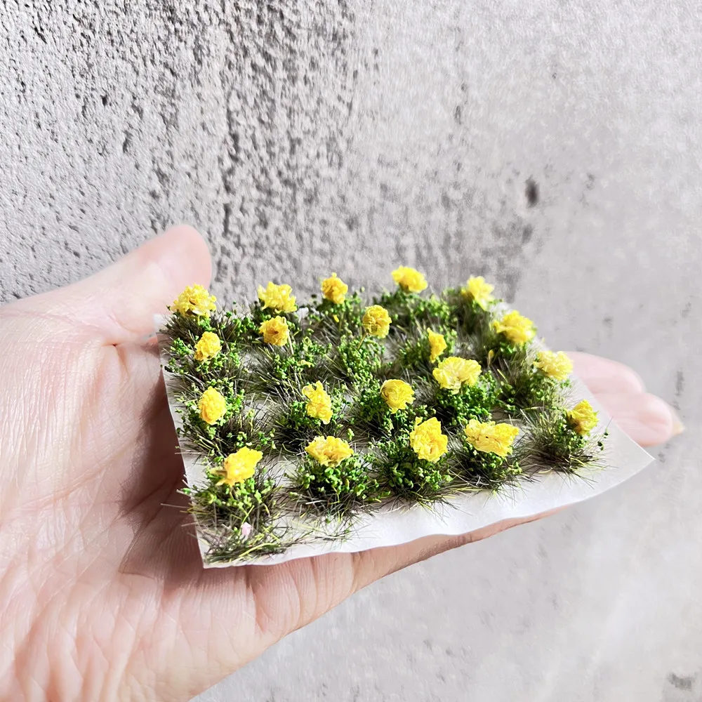 Miniatur Blumen & Gras Büschel Set - 8-teilig Für Dioramen Und Modelllandschaften