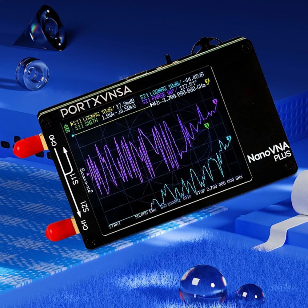 50Khz-2.7Ghz Nanovna Plus 안테나 분석기 충전식 스펙트럼 분석기 안테나 테스트 분석기 반사 측정 도구