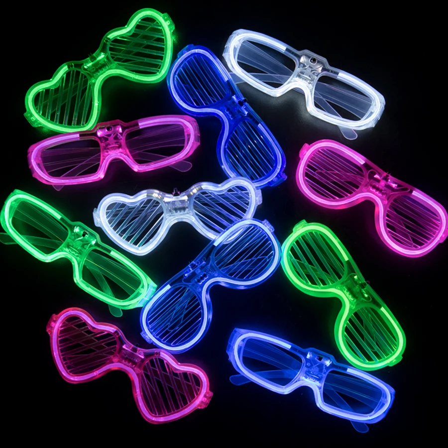 Description Picture 2 of itemLight Up LED Glasses 5 Colors Heart Shape Glow Glasses Glow in The Dark Bar Party Concert Props Fluorescent Glow Party Supplies