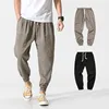 2024 Japanese Slacks Plus Size Chinese Style Bloomers Men's Linen Pants Men's Cotton Linen Pant Learm Pants Leggings 1