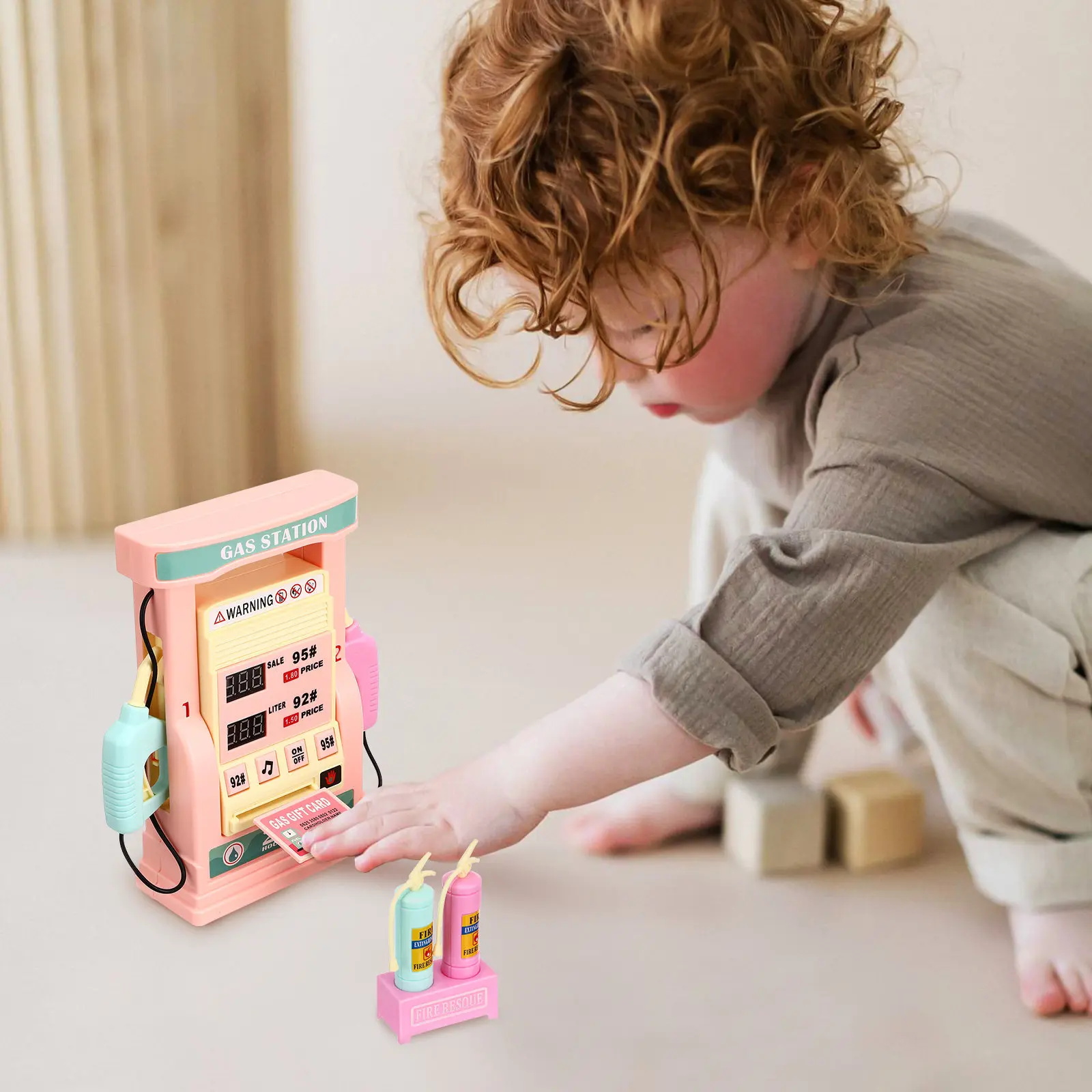 어린이를 위한 시뮬레이션 주유소 현실적인 미니어처 플레이 하우스 인터랙티브 주유 놀이 세트 교육용 세차 도구