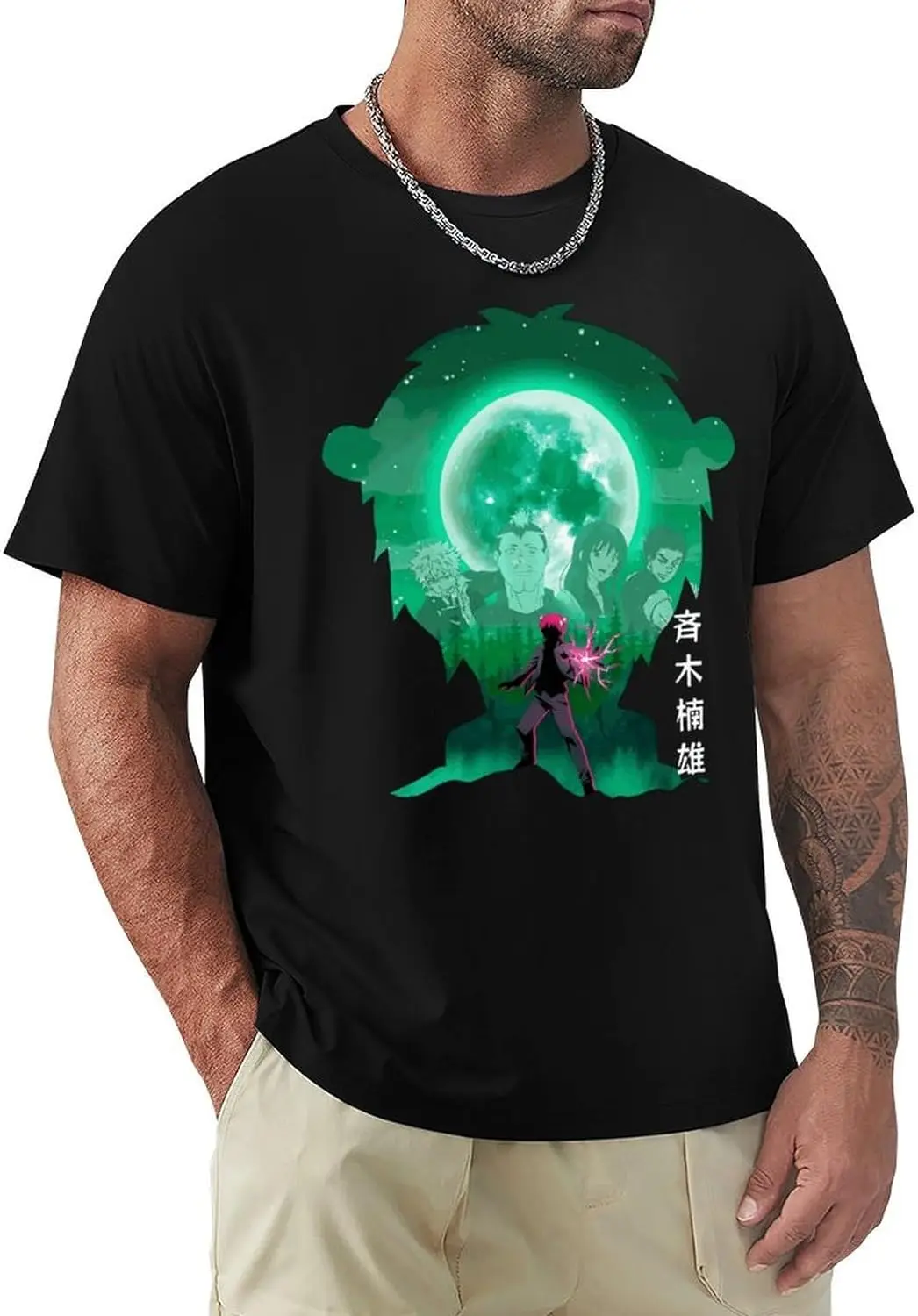 

Anime The Disastrous Life of Saiki K T-Shirt for Men Women Casual Comfortable Manga Crewneck Fashion Tees