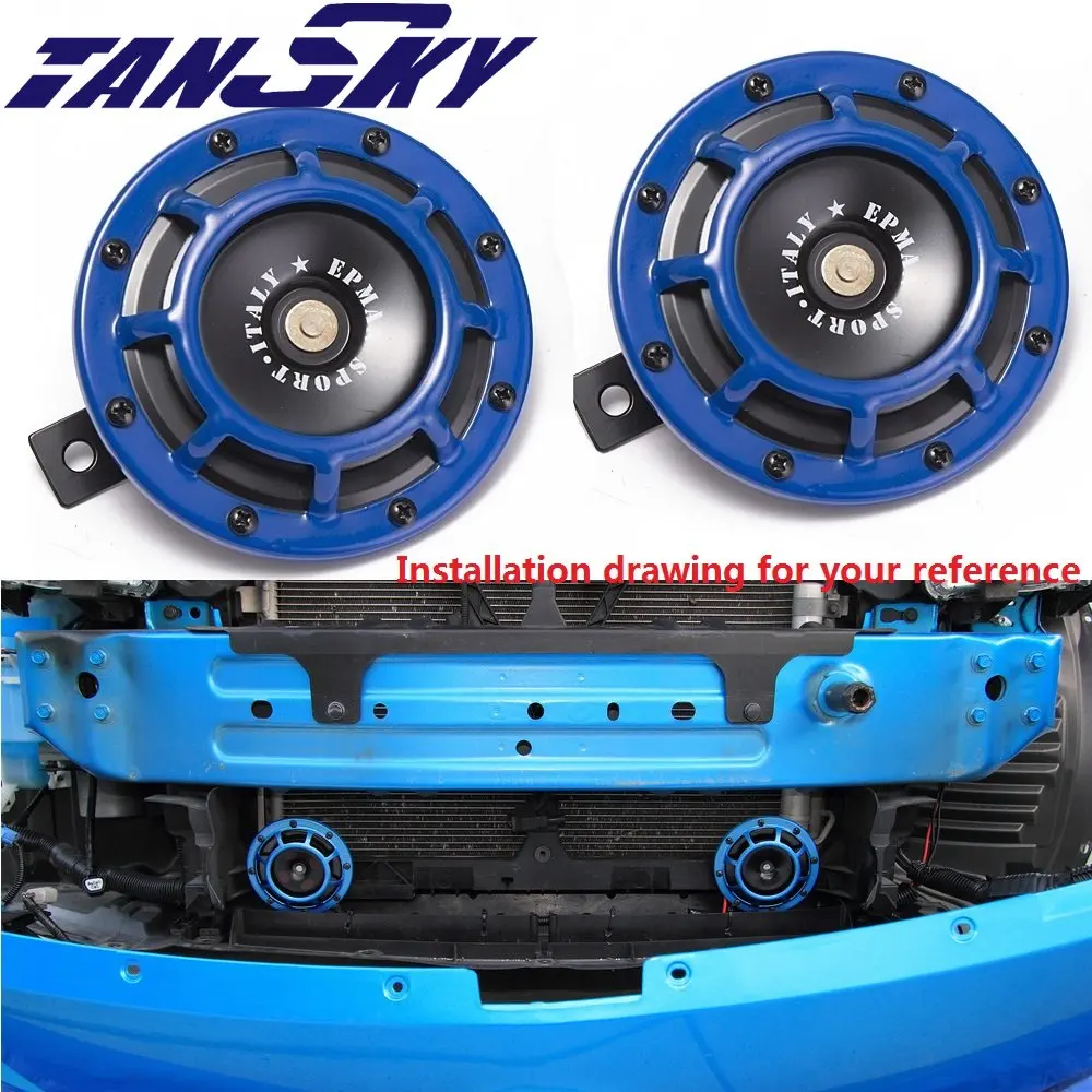 2pcs Grill-Mount Electric Auto Horn Compact For Honda Suzuki Motorcycle Horn For Ford Jeep TK-HOM052