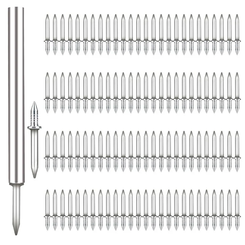 Linha de Rodeio de Cabeça Dupla Unhas de Cabeça Dupla Especial com Ferramenta de Manga Linha de Rodeio 100 Pcs
