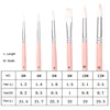 6PCS/Set Nylon Hair Painting Brush Macaron Color Wooden Handle Brush Pen DIY Watercolor Oil Acrylic Painting Brushes Art Supply 6