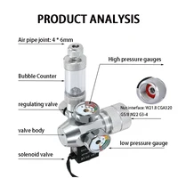 2024 DIY Aquarium CO2 Regulator Electromagnetic Valve Bubble Counter CO2 Control System Fish Tank CO2 Pressure Reducing Valve 2