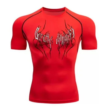 T-shirt da uomo per corsa e sport, maglia a compressione da uomo per fitness, top a rapida asciugatura, maglietta attillata da allenamento per palestra e corsa, maglia sportiva