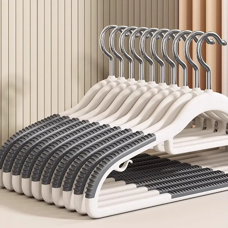 Hangers 50/30/20/10/1pack Space Saving Coat Hanger Upgraded Rubber Stripe Non-Slip Pants Hangers 360° Swivel Hook Clothes 3