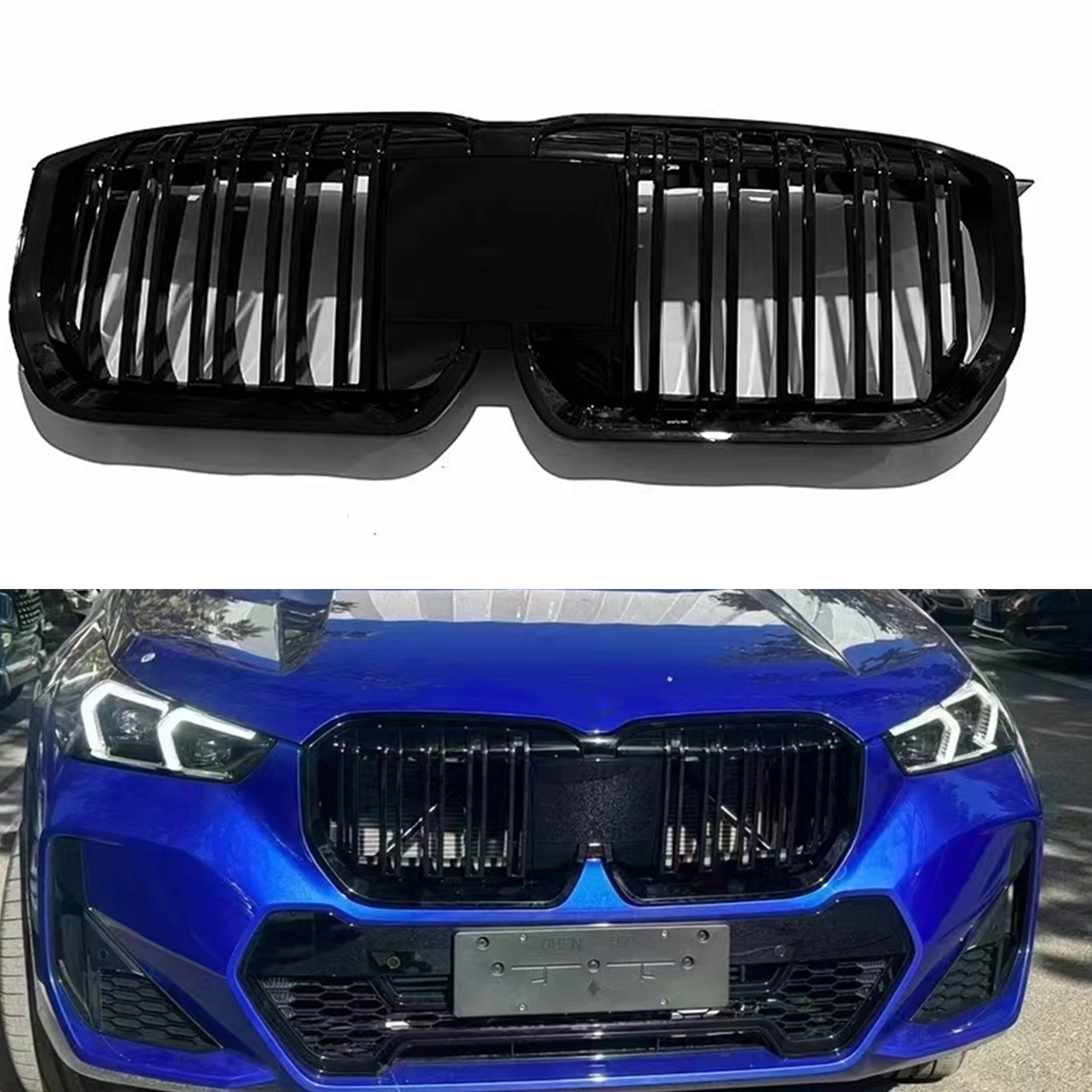 Front Bar Kidney Grille For BMW X1 U11 U12 xDrive18d 28i 23d M Sport 2022  2023+