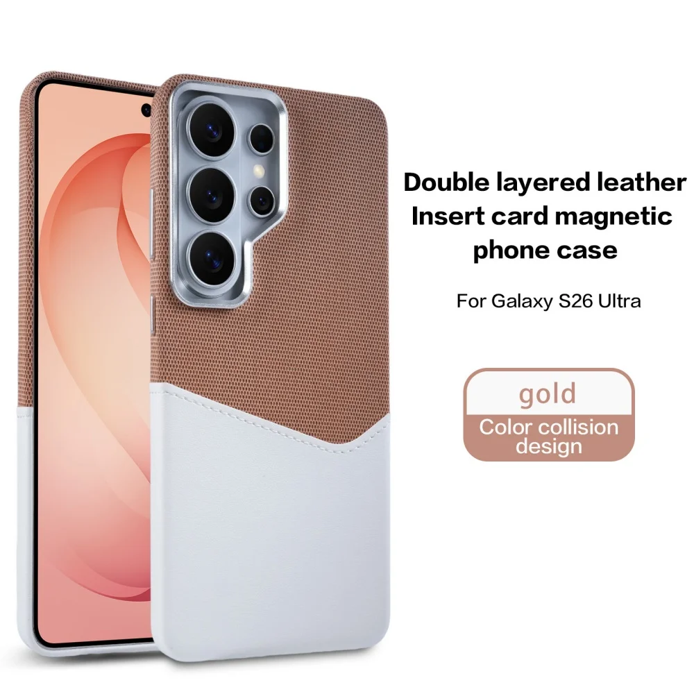 Enhanced Linen Leather Magnetic Wallet Phone Case with MagSafe Card Holder - Shockproof and Soft Cover Design