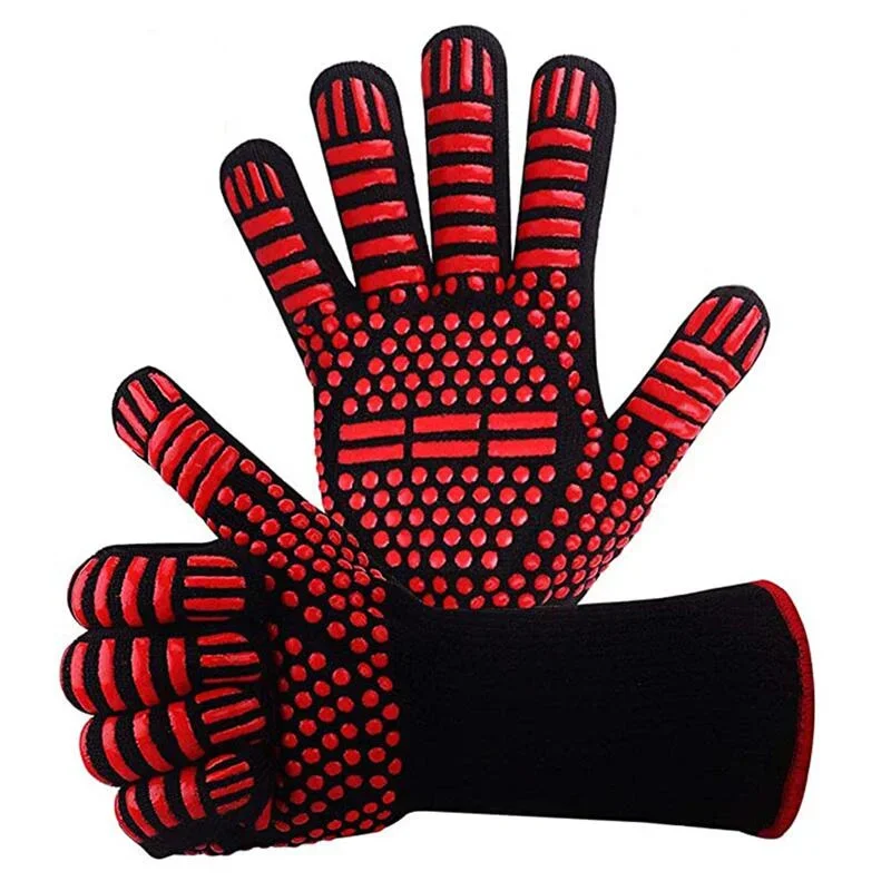 Description Picture 3 of itemBBQ Microwave Oven Gloves High Temperature Resistance Barbecue Mitts 800 Degrees Fireproof Anti Heat Insulation Glove for Baking