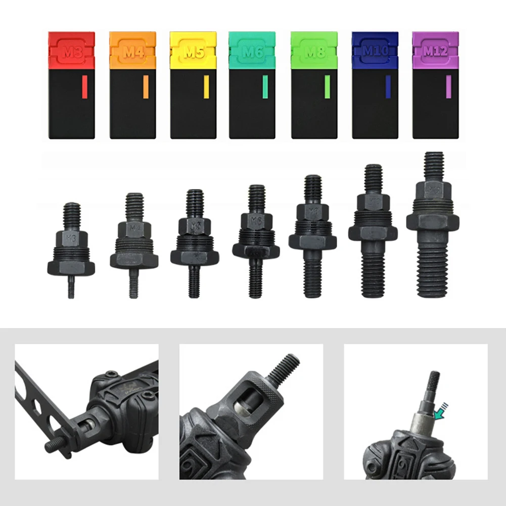 M3 to M12 Rivet Nuts Flat Head Insert Nut Tool Kit Compatible with Hand Riveter for DIY Projects and Repairs